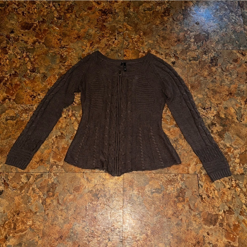 Maurices Women’s Sweater Cardigan Jacket Size Medium Purple Taupe